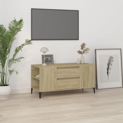 Tv-bänk sonoma-ek 102x44,5x50 cm konstruerat trä