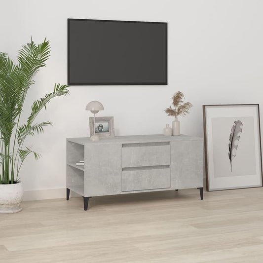 Tv-bänk betonggrå 102x44,5x50 cm konstruerat trä