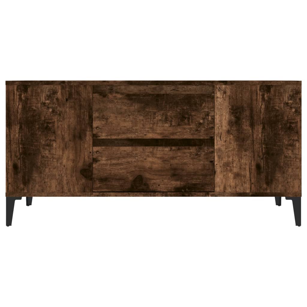 Tv-bänk rökfärgad ek 102x44,5x50 cm konstruerat trä