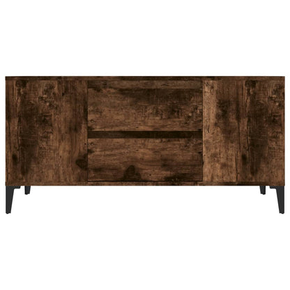 Tv-bänk rökfärgad ek 102x44,5x50 cm konstruerat trä