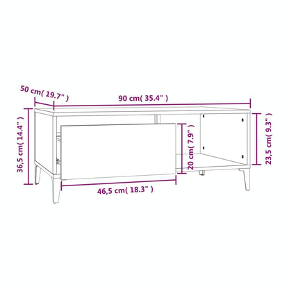 Soffbord brun ek 90x50x36,5 cm konstruerat trä