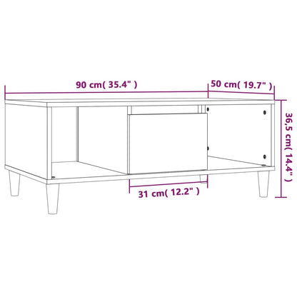 Soffbord vit 90x50x36,5 cm konstruerat trä