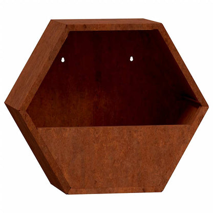 Odlingslådor för vägg 2 st rosttrögt stål 30x10x25 cm