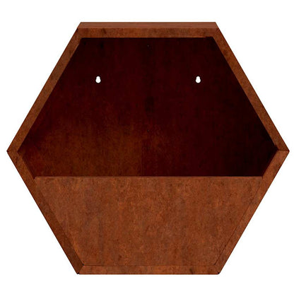 Odlingslådor för vägg 2 st rosttrögt stål 30x10x25 cm