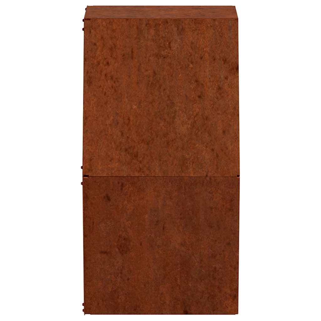 Odlingslådor för vägg 2 st rosttrögt stål 30x10x25 cm