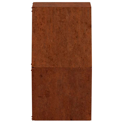 Odlingslådor för vägg 2 st rosttrögt stål 30x10x25 cm