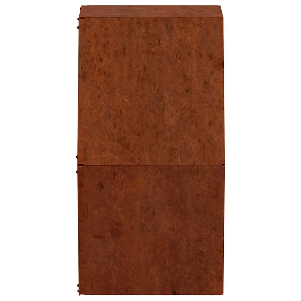 Odlingslådor för vägg 2 st rosttrögt stål 46x10x40 cm