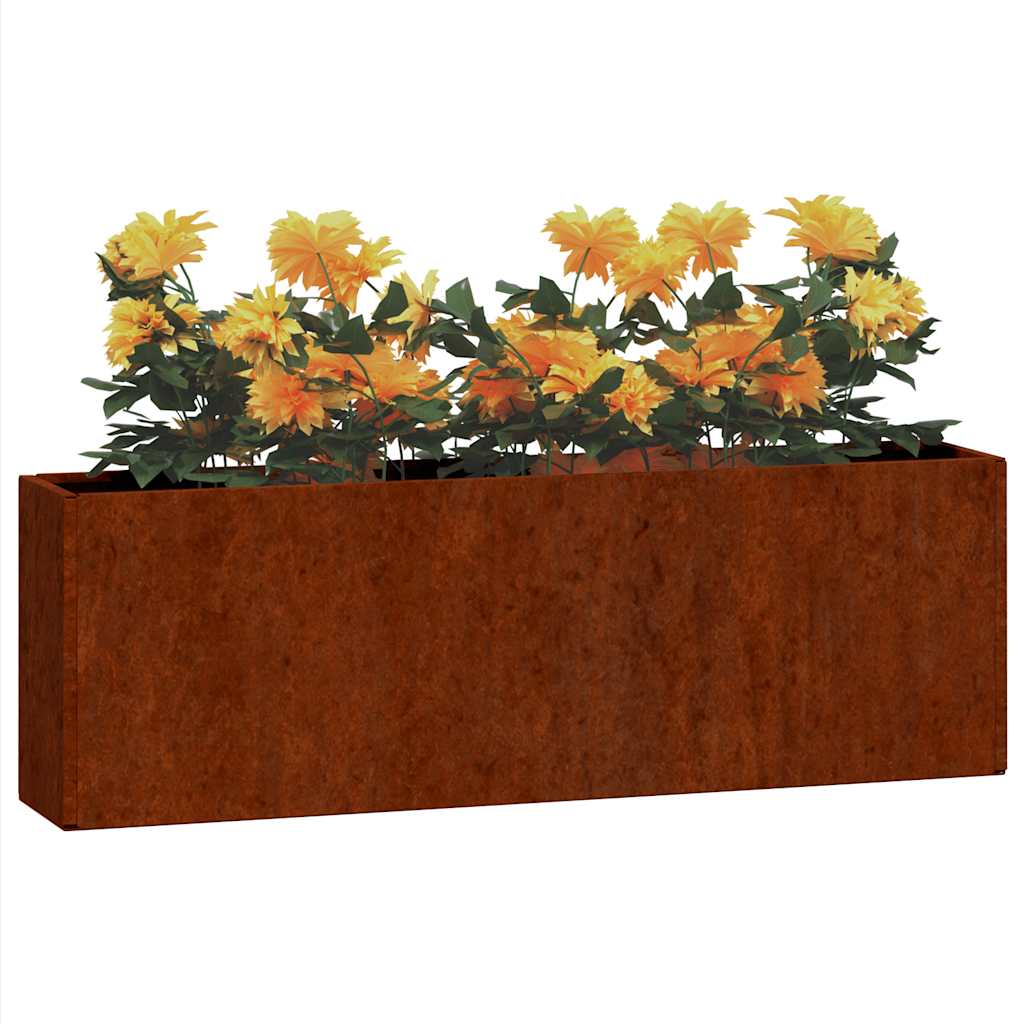 Odlingslådor för vägg 2 st rosttrögt stål 53x10x17 cm