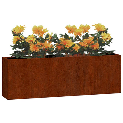 Odlingslådor för vägg 2 st rosttrögt stål 53x10x17 cm