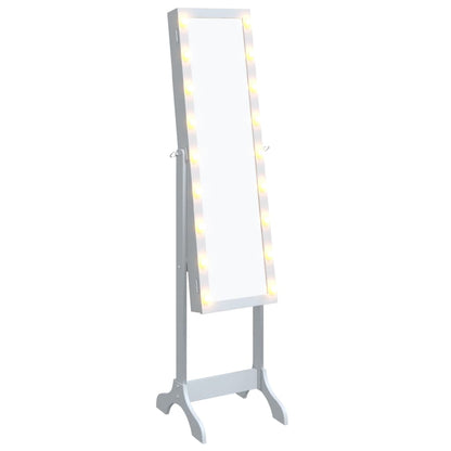 Fristående spegel med LED vit 34x37x146 cm