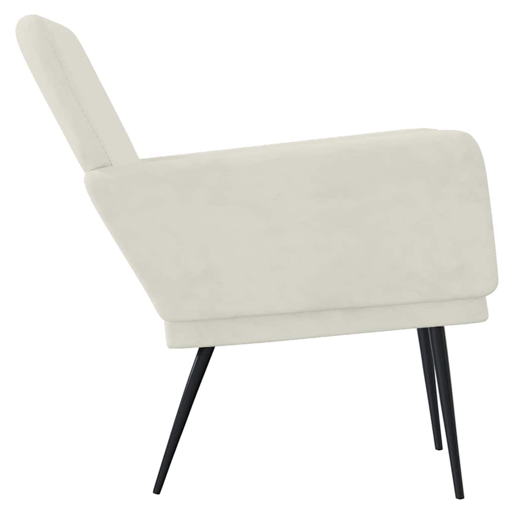 Loungestol gräddvit 62x79x79 cm sammet