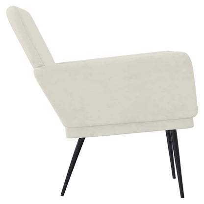 Loungestol gräddvit 62x79x79 cm sammet