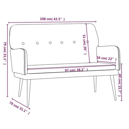 Bänk vinröd 108x79x79 cm sammet