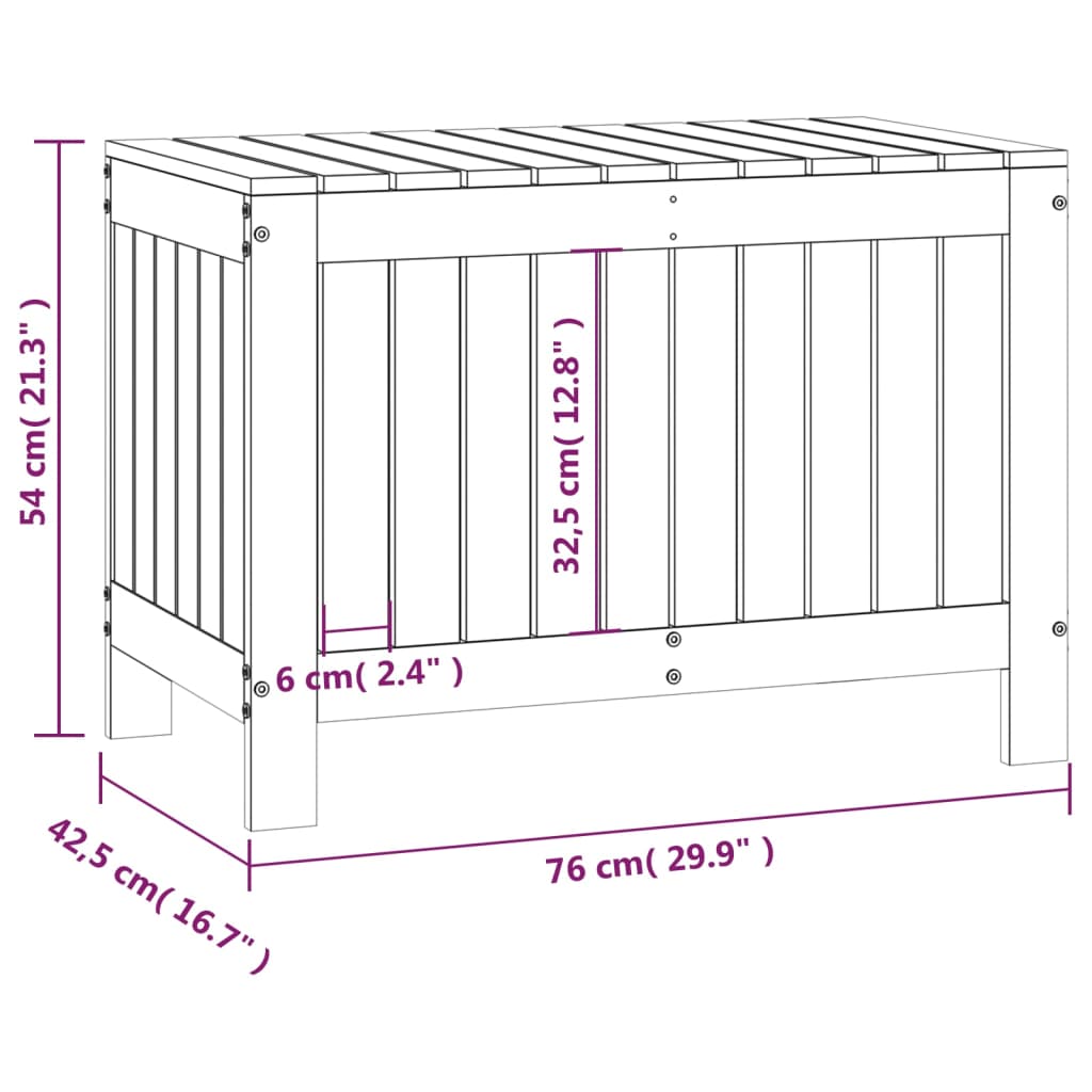 Förvaringslåda honungsbrun 76x42,5x54 cm massiv furu