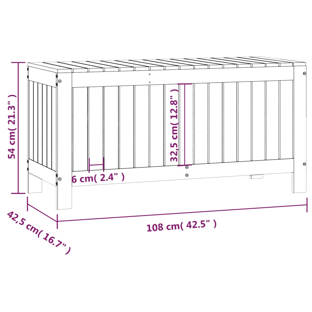 Dynbox 108x42,5x54 cm massiv furu