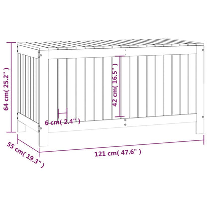 Dynbox svart 121x55x64 cm massiv furu