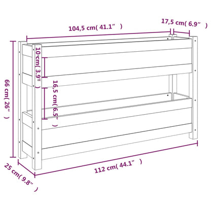 Odlingslåda 112x25x66 cm massiv furu