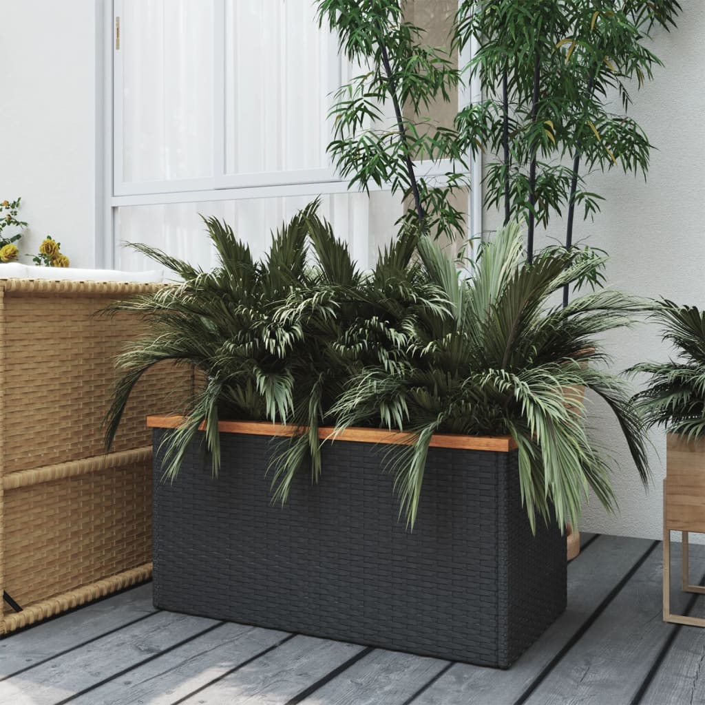Odlingslåda svart 80x40x40 cm konstrotting