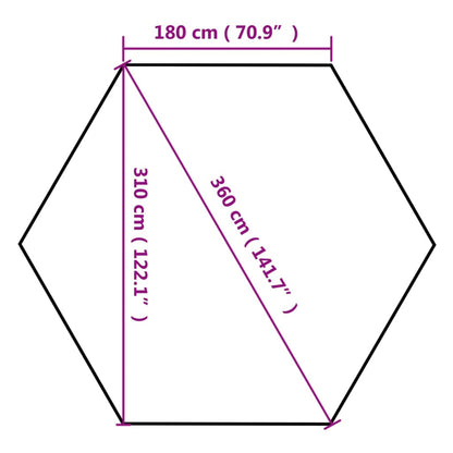 Pop-Up Hopfällbart partytält sexkantigt taupe 220g/m²