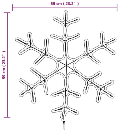 Snöflinga ljusslinga med LED 2 st varmvit 59x59 cm