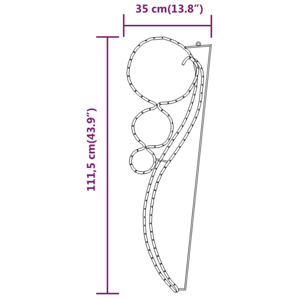 Klotformade ljusslingor 4 st varmvit 111,5x35x4,5 cm