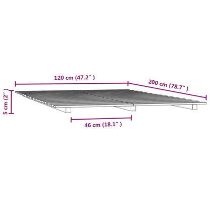 Sängram 120x200 cm massiv furu