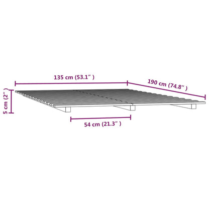 Sängram 135x190 cm massiv furu