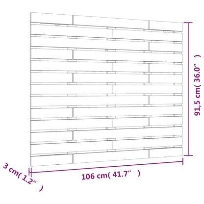 Väggmonterad huvudgavel 106x3x91,5 cm massiv furu