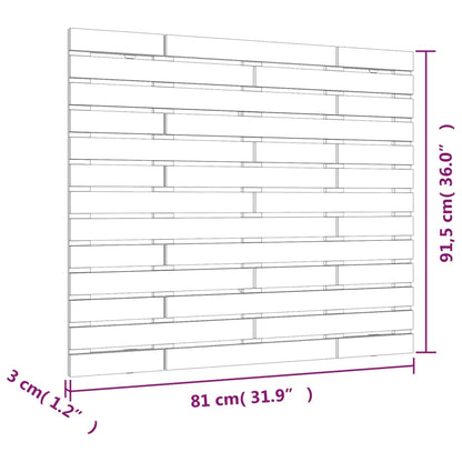 Väggmonterad huvudgavel svart 81x3x91,5 cm massiv furu