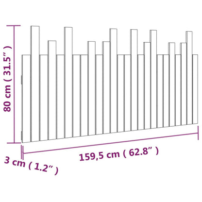 Väggmonterad huvudgavel honungsbrun 159,5x3x80 cm massiv furu