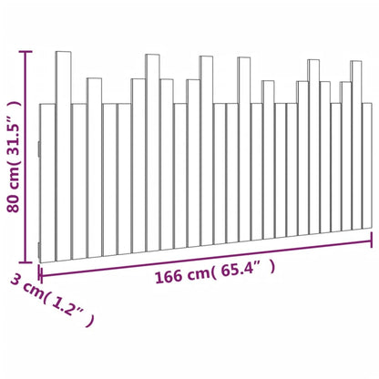 Väggmonterad huvudgavel 166x3x80 cm massiv furu
