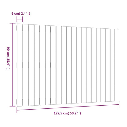 Väggmonterad huvudgavel svart 127,5x3x90 cm massiv furu