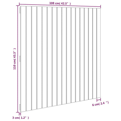 Väggmonterad huvudgavel vit 108x3x110 cm massiv furu