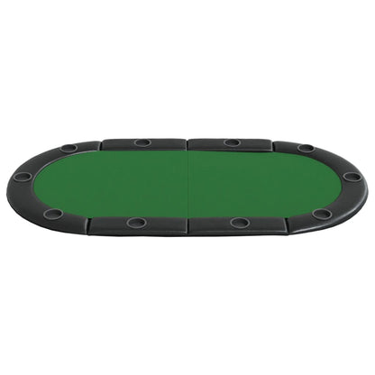 Pokerbord för 10 spelare hopfällbart 208x106x3 cm grön