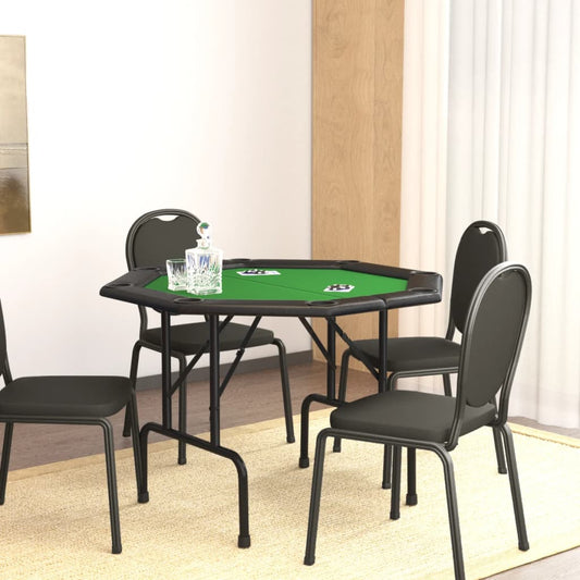 Pokerbord för 8 spelare hopfällbart 108x108x75 cm grön