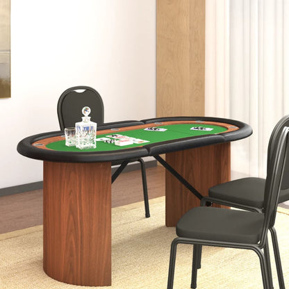 Pokerbord för 10 spelare 160x80x75 cm grön