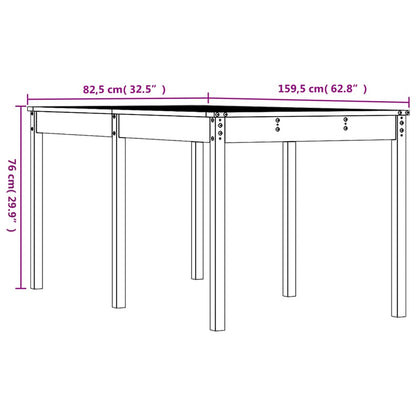 Trädgårdsbord 159,5x82,5x76 cm massiv furu