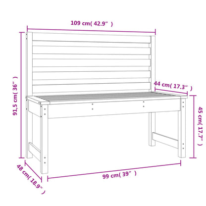 Trädgårdsbänk 109 cm massiv furu