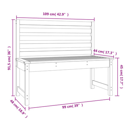 Trädgårdsbänk 109 cm massivt douglasträ