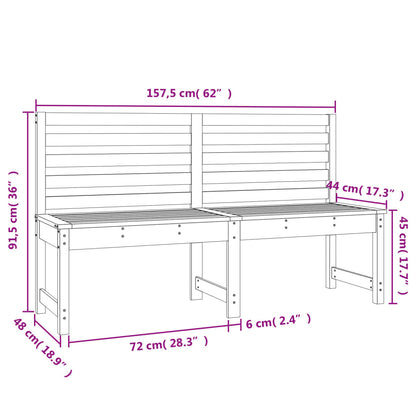 Trädgårdsbänk svart 157,5 cm massiv furu