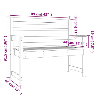 Trädgårdsbänk honungsbrun 109x48x91,5 cm massiv furu