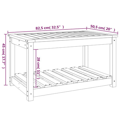 Trädgårdsbord honungsbrun 82,5x50,5x45 cm massiv furu