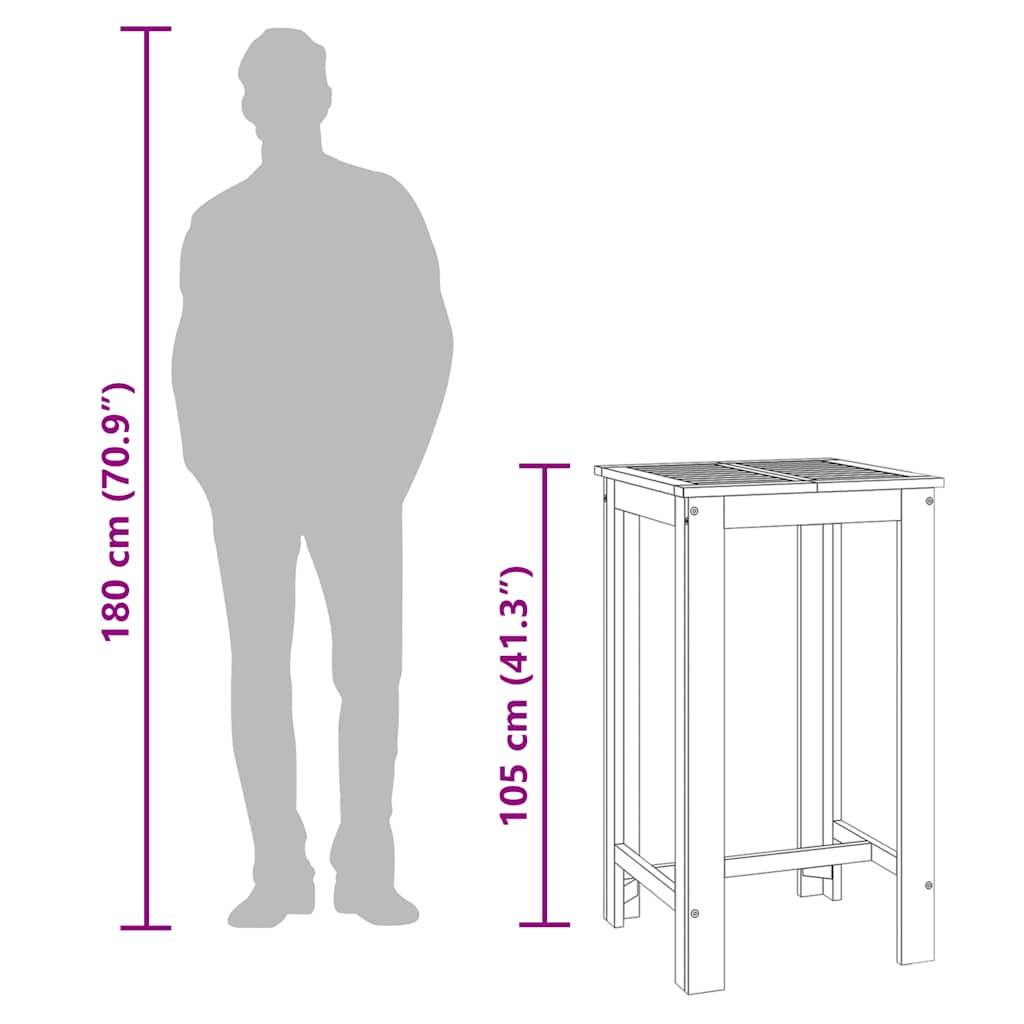 Ståbord för utomhusbruk 60x60x105 cm massiv akacia