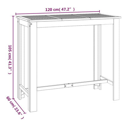 Ståbord för utomhusbruk 120x60x105 cm massiv akacia