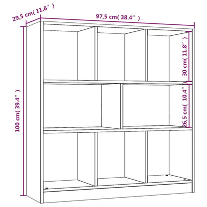 Bokhylla brun ek97,5x29,5x100 cm konstruerat trä