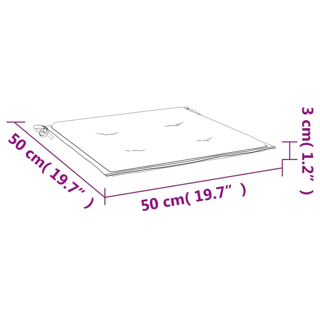 Stolsdynor 6 st blå&vit randig 50x50x3 cm tyg