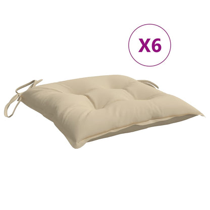 Stolsdynor 6 st beige 40x40x7 cm oxfordtyg