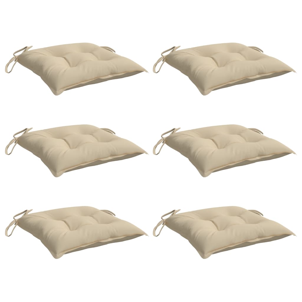 Stolsdynor 6 st beige 40x40x7 cm oxfordtyg