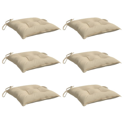 Stolsdynor 6 st beige 40x40x7 cm oxfordtyg