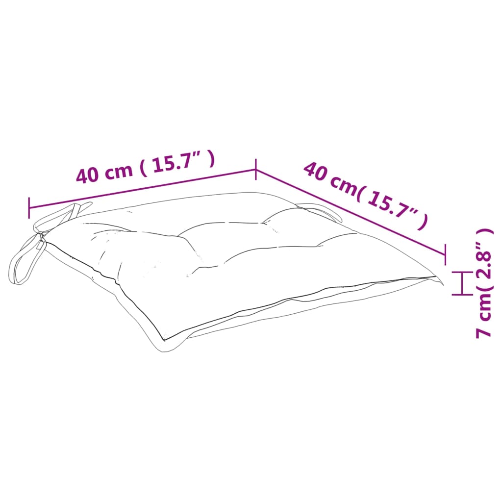 Stolsdynor 6 st svart 40x40x7 cm oxfordtyg